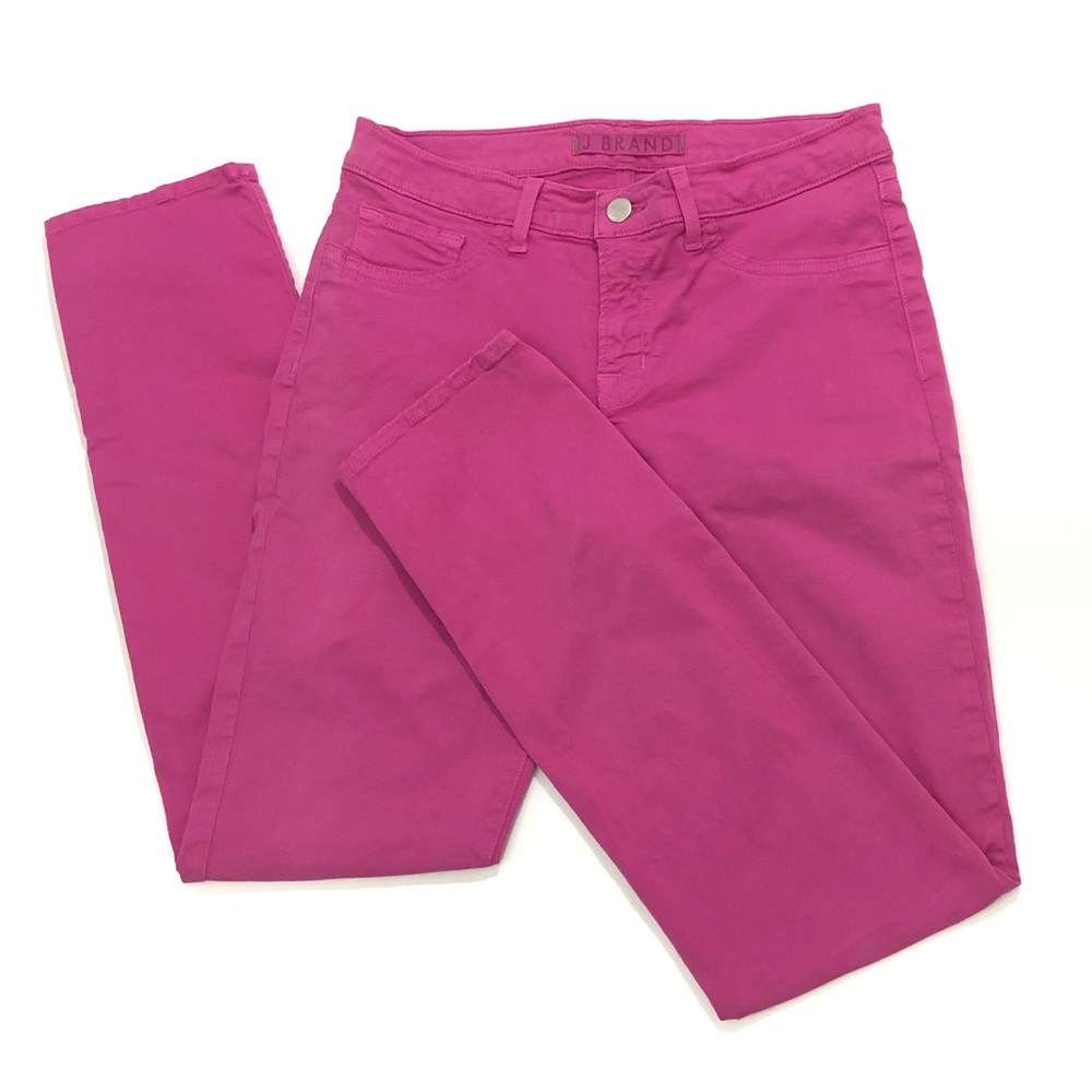 J Brand Skinny Leg Jeans in Bright Fuchsia - Picture 3 of 6
